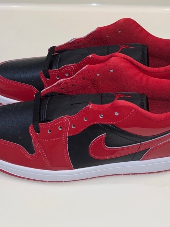 Jordan Other - Air Jordan 1 Low “Bred” Patent Leather - Red/Black/White Size 10 NWOT
